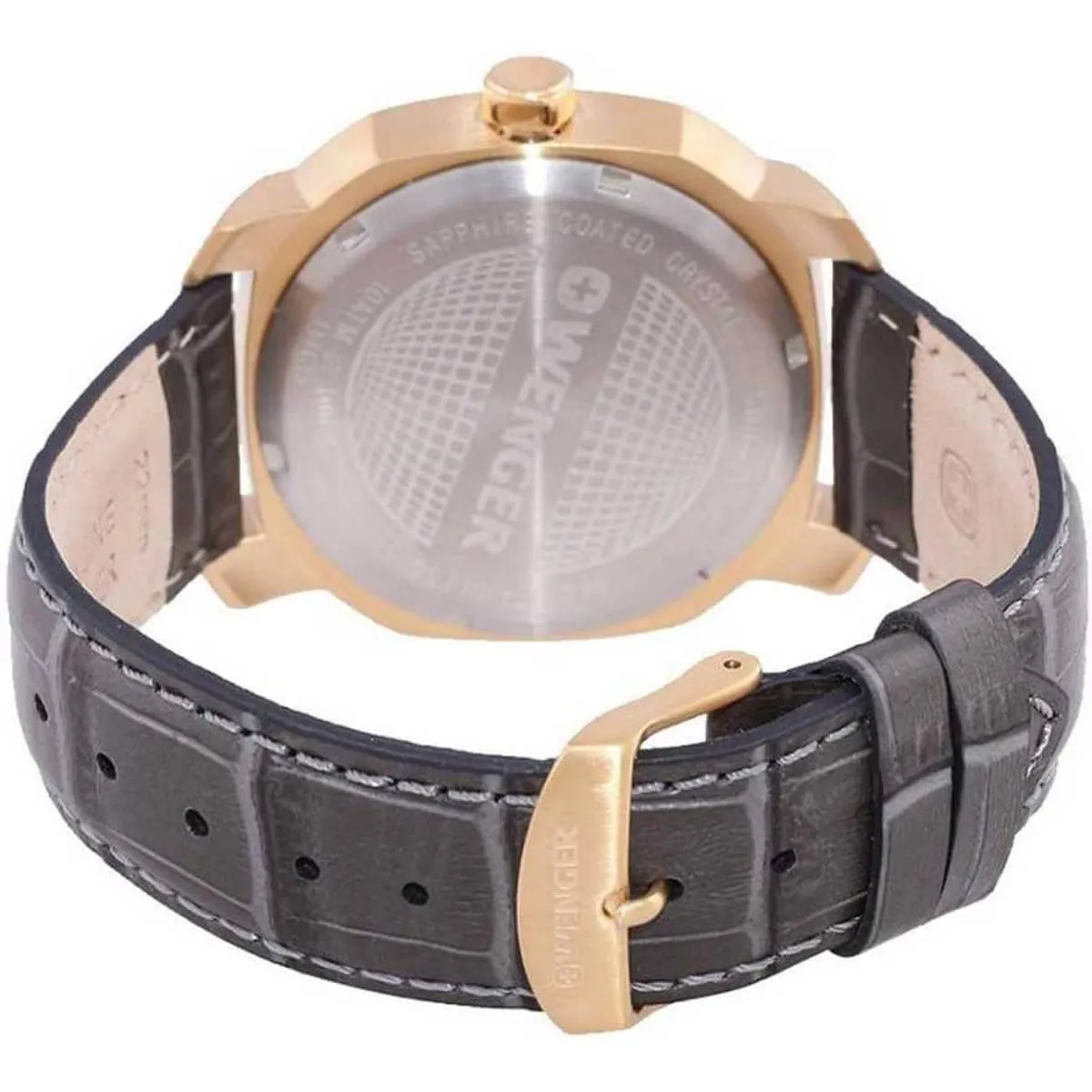 Wenger Men's Quartz Watch - Edge Romans Date Grey Dial Leather Strap | 01.1141.120