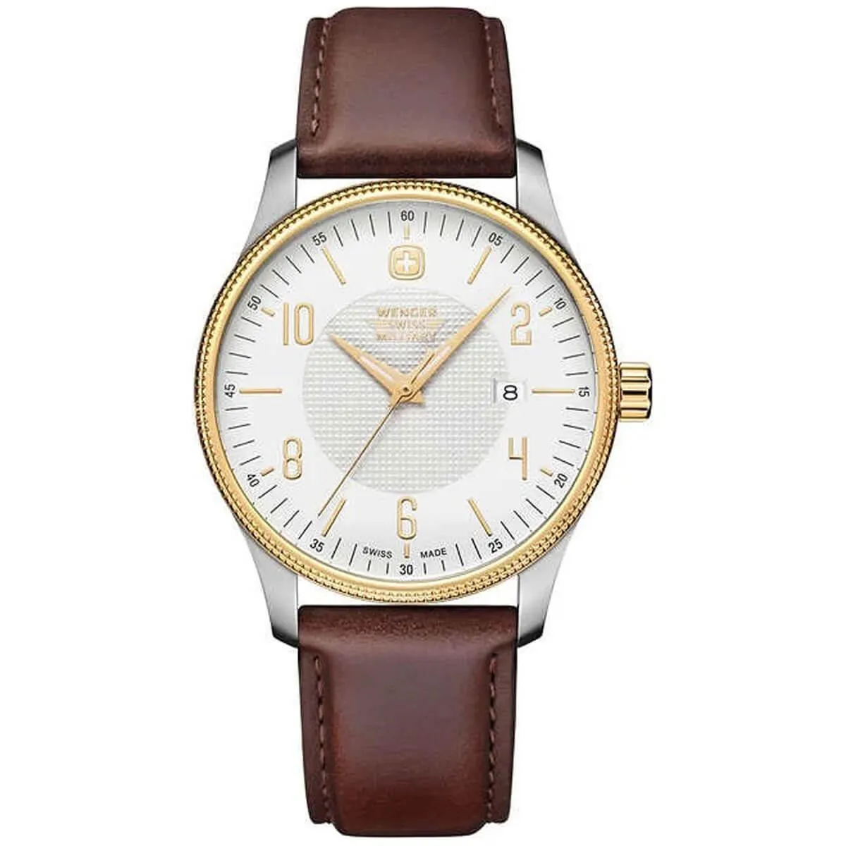 Wenger Men's Quartz Watch - Terragraph Silver and White Dial Strap | 01.9041.215C