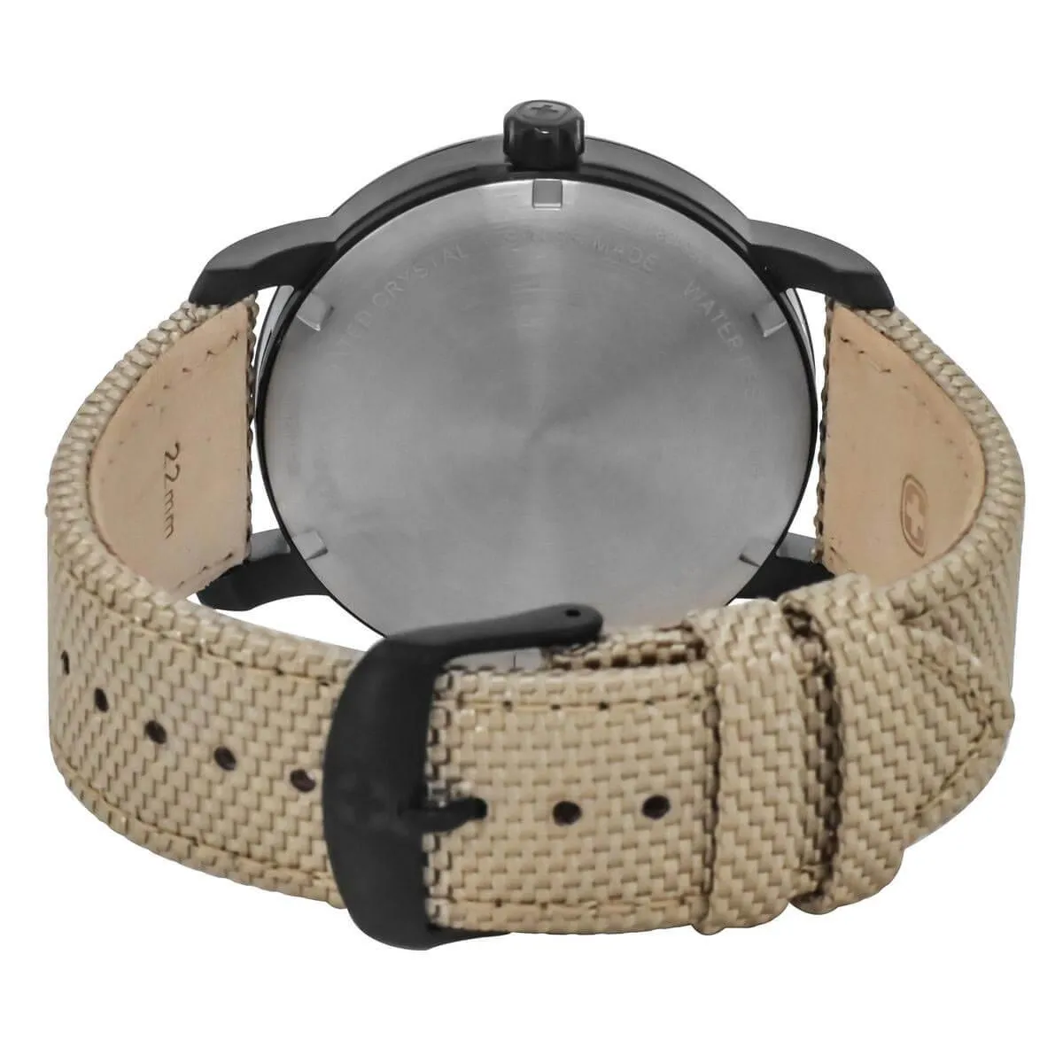 Wenger Men's Quartz Watch - Urban Classic Black Dial Beige Fabric Strap | 01.1741.138