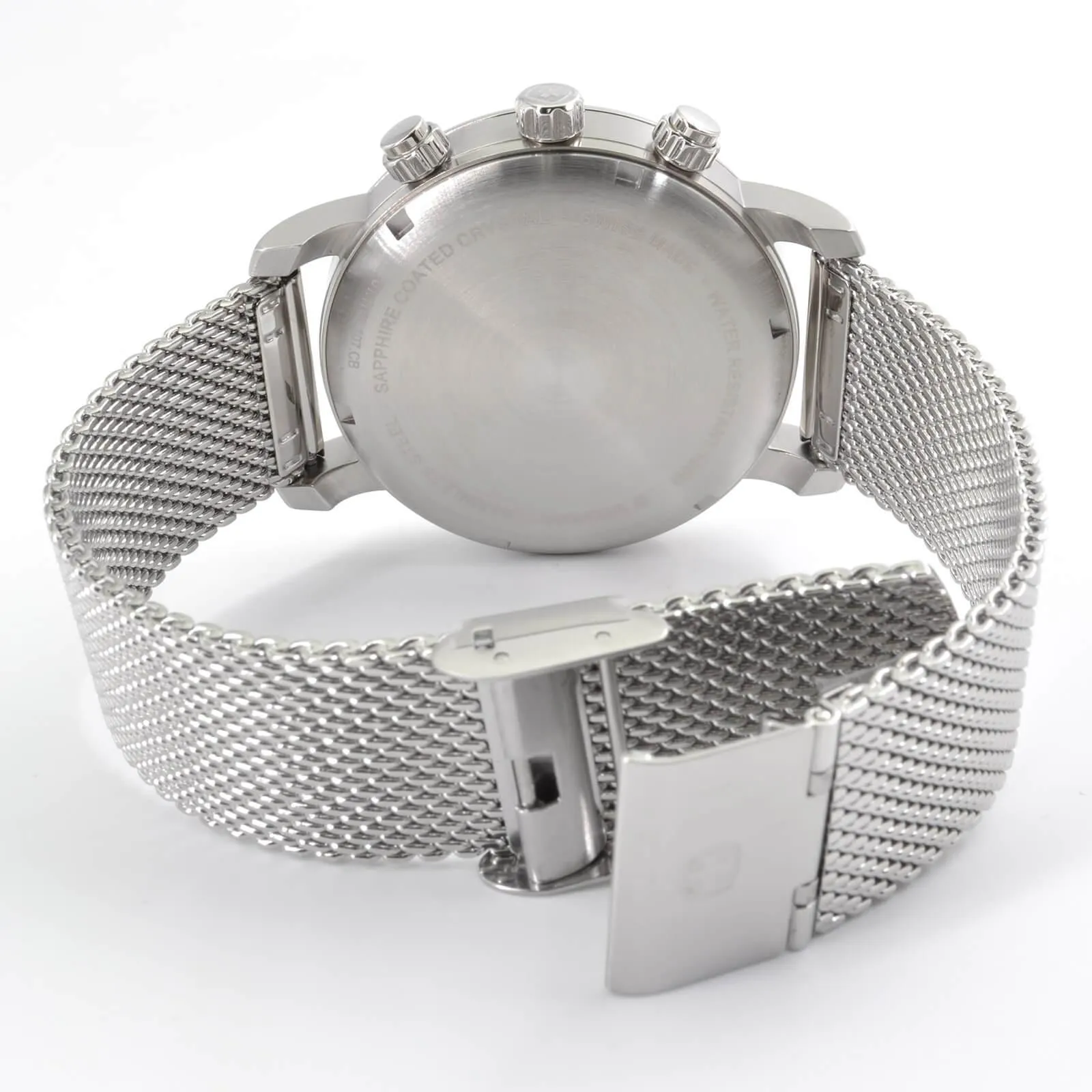 Wenger Men's Quartz Watch - Urban Classic Blue Dial Stainless Steel Mesh Bracelet | 01.1743.107