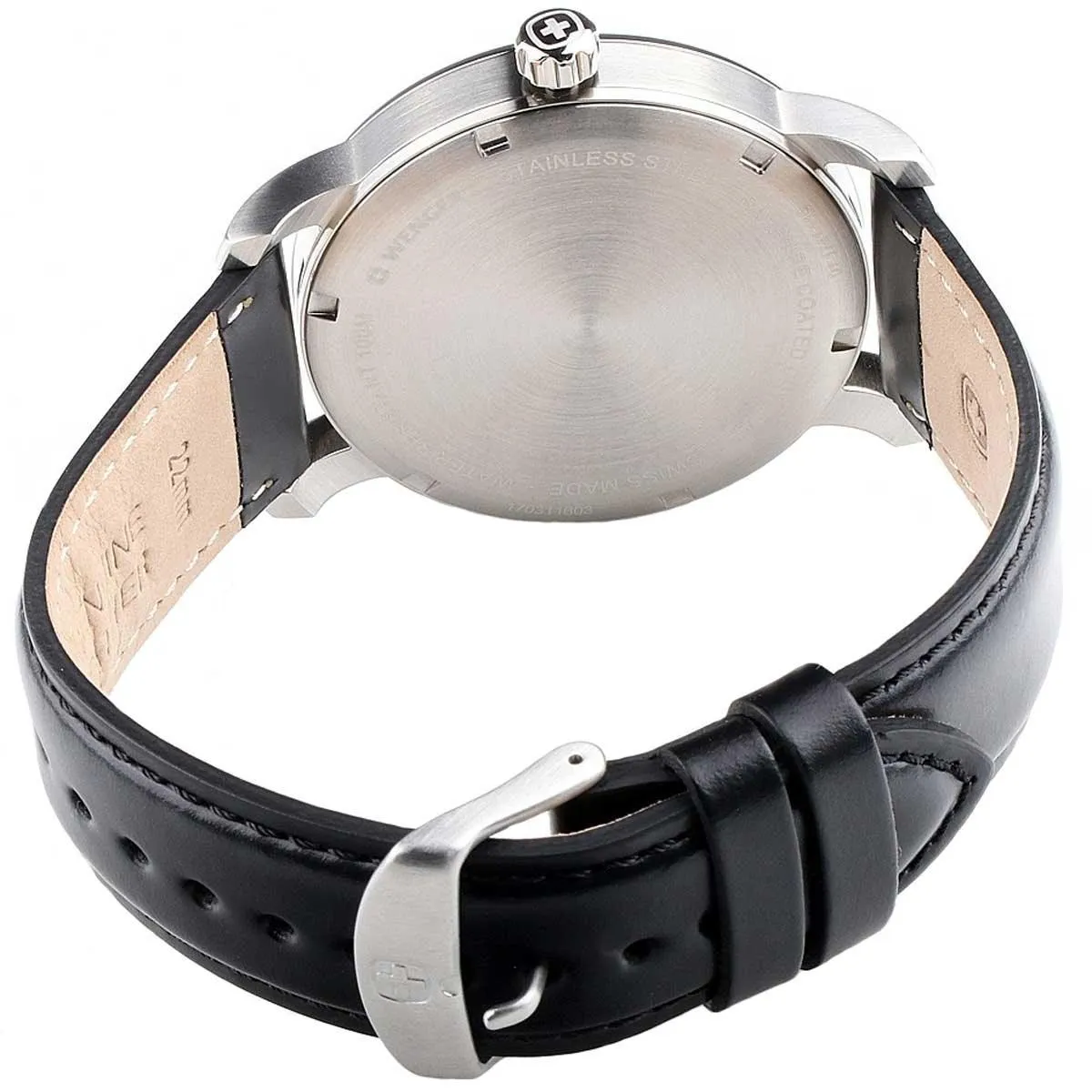 Wenger Men's Quartz Watch - Urban Classic Date Black Dial Leather Strap | 01.1741.110