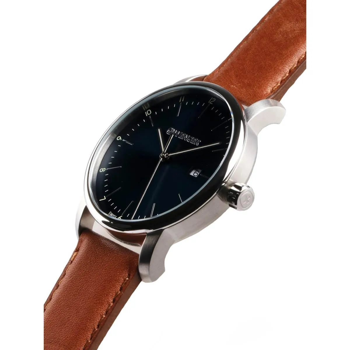 Wenger Men's Quartz Watch - Urban Classic Date Blue Dial Leather Strap | 01.1741.111