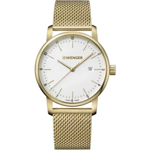 Wenger Men's Quartz Watch - Urban Classic Off-White Dial Mesh Bracelet | 01.1741.112