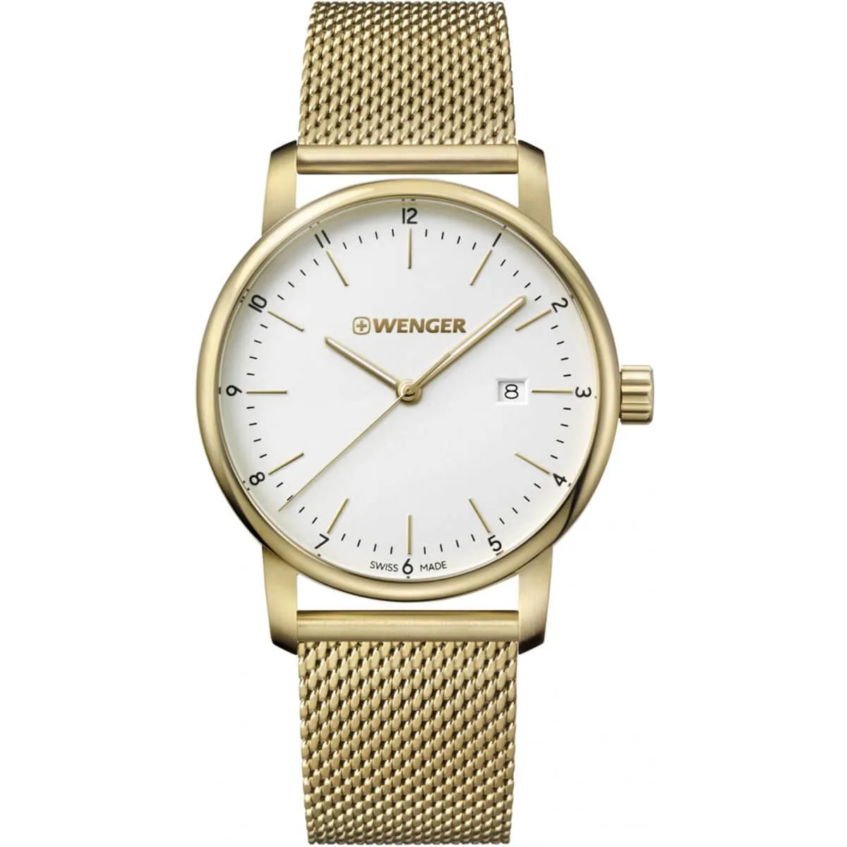 Wenger Men's Quartz Watch - Urban Classic Off-White Dial Mesh Bracelet | 01.1741.112
