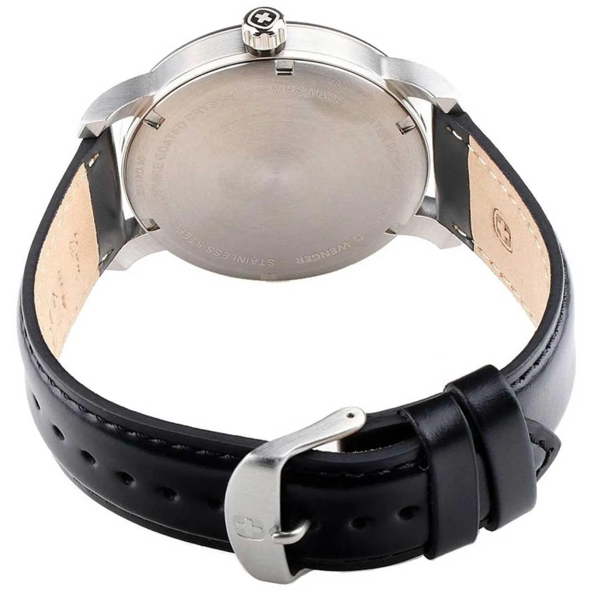 Wenger Men's Quartz Watch - Urban Classic Silver Dial Leather Strap | 01.1741.109