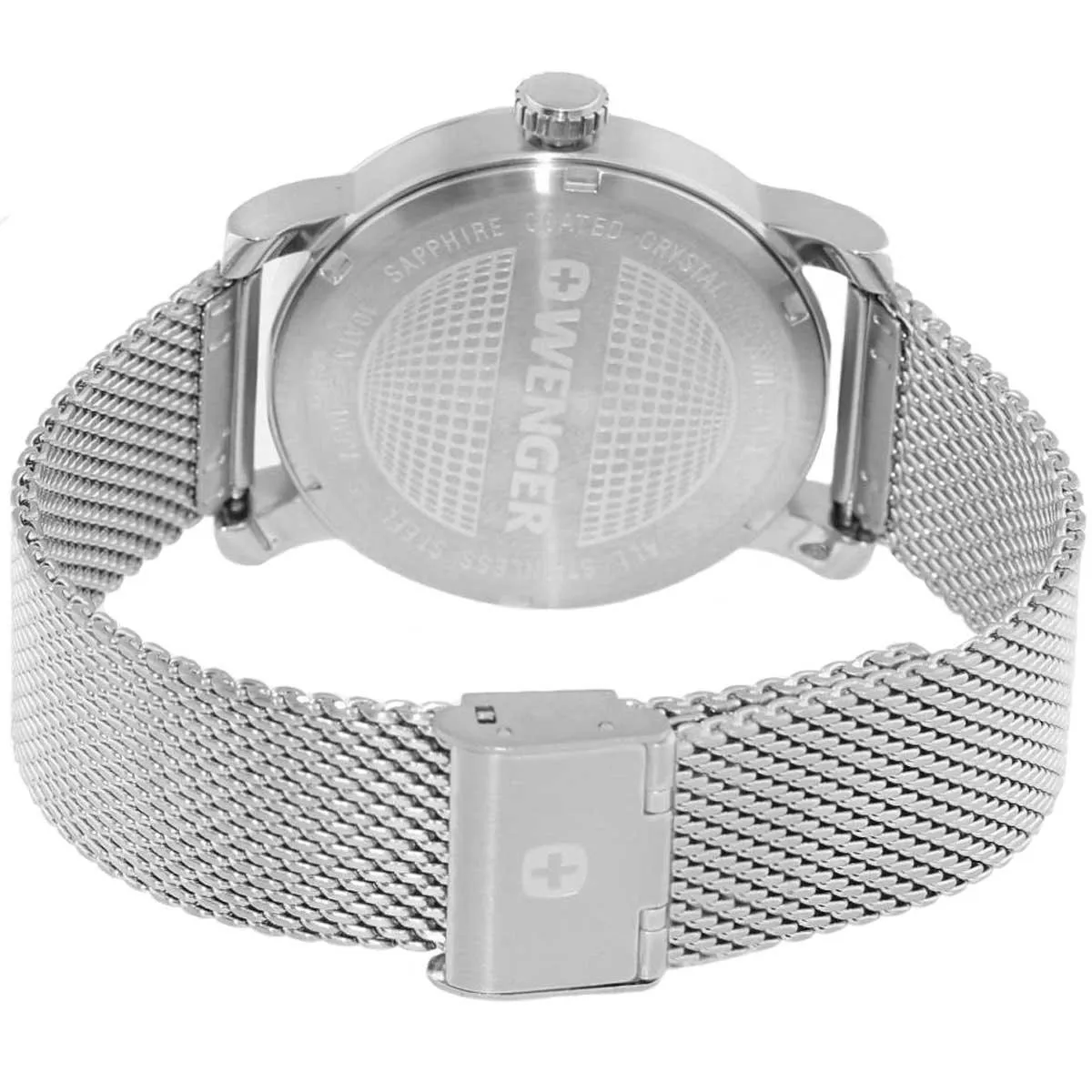 Wenger Men's Quartz Watch - Urban Metropolitan Black Dial Mesh Bracelet | 01.1041.124