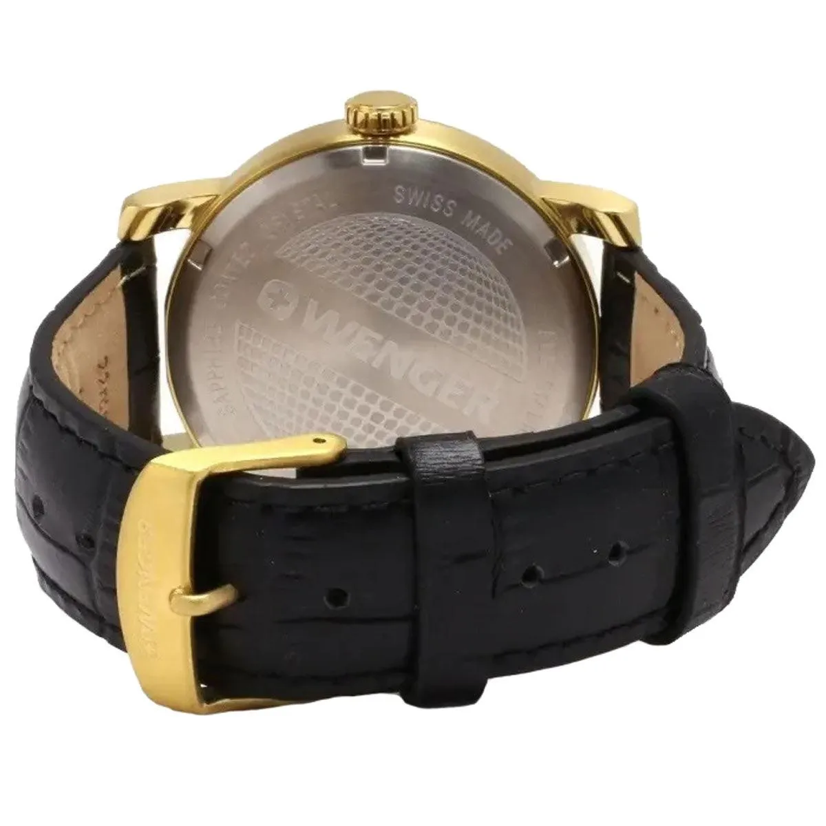 Wenger Men's Quartz Watch - Urban Vintage Silver Tone Dial Black Strap | 01.1041.119