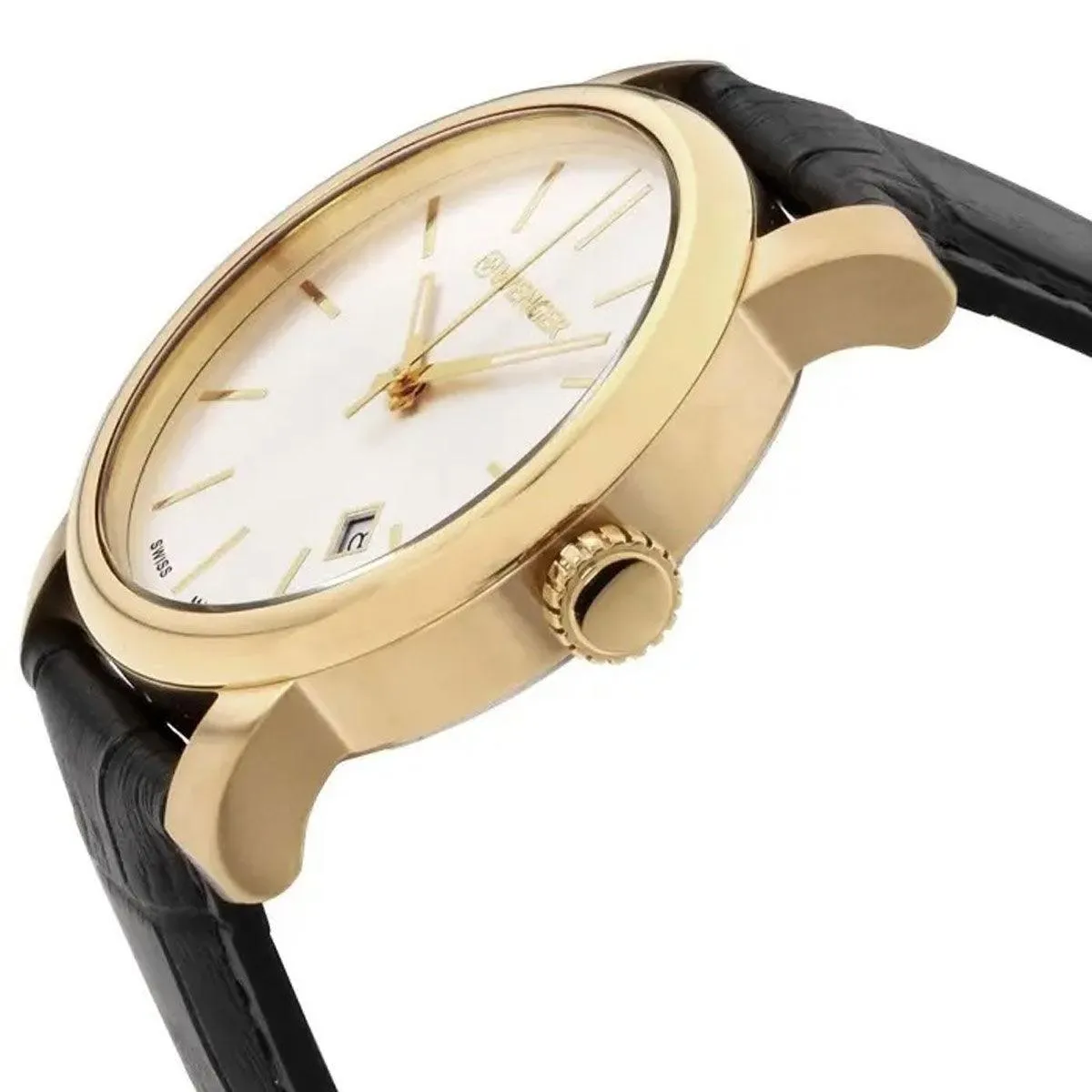 Wenger Men's Quartz Watch - Urban Vintage Silver Tone Dial Black Strap | 01.1041.119