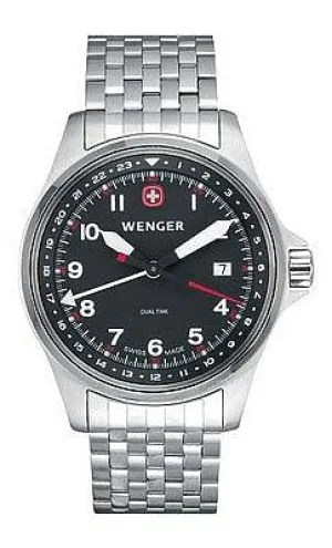Wenger Men's Swiss Made Aerograph Dual Time GMT Watch 72098