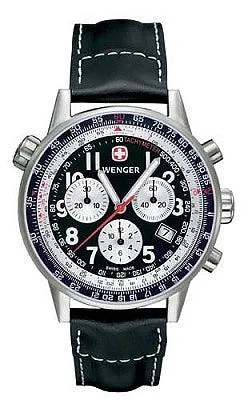 Wenger Men's Swiss Made Leather Strap Commando SR Chrono 70873