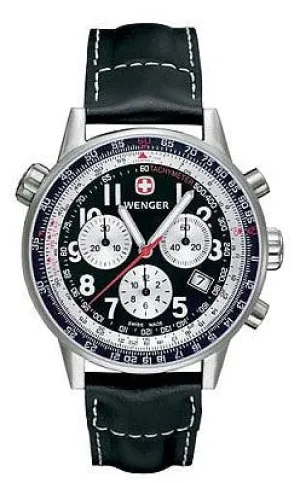 Wenger Men's Swiss Made Leather Strap Commando SR Chrono 70873