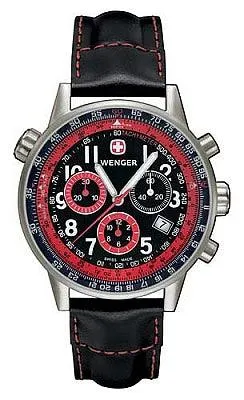 Wenger Men's Swiss Made Leather Strap Commando SR Chrono 70874