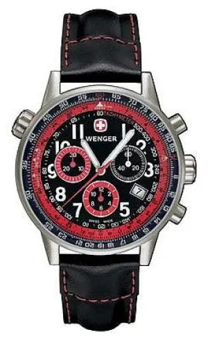 Wenger Men's Swiss Made Leather Strap Commando SR Chrono 70874