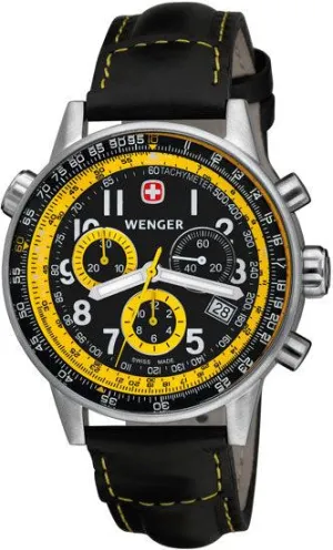 Wenger Men's Swiss Made Leather Strap Commando SR Chronograph 70872