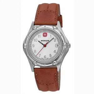 Wenger Men's Swiss Made Standard Issue Leather Strap Watch 70100