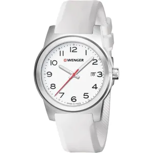 Wenger Men's Swiss Quartz Watch - Field Color White Dial Silicon Strap | 01.0441.147