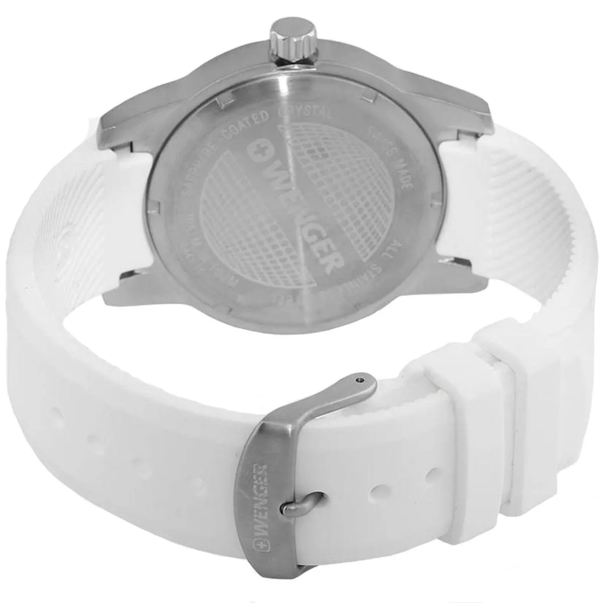 Wenger Men's Swiss Quartz Watch - Field Color White Dial Silicon Strap | 01.0441.147