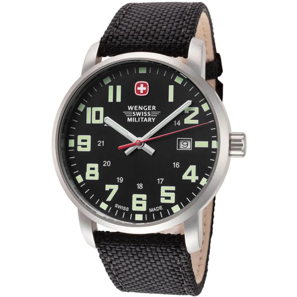 Wenger Men's Watch - Avenue Sport Swiss Quartz Black Dial Nylon Strap | 01.9041.220S