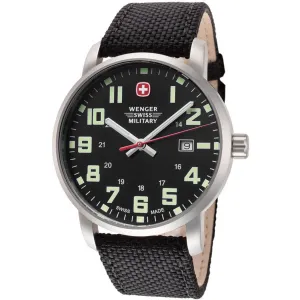 Wenger Men's Watch - Avenue Sport Swiss Quartz Black Dial Nylon Strap | 01.9041.220S