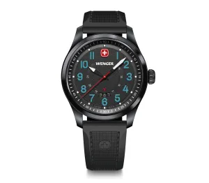 Wenger Terragraph 43 mm Black Dial Black Silicone Watch 01.0541.127