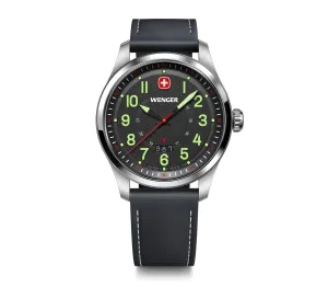 Wenger Terragraph 43 mm Black Dial Leather Watch 01.0541.121
