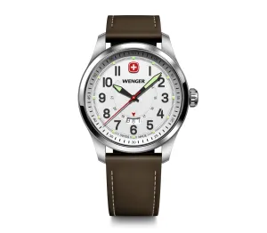 Wenger Terragraph 43 mm White Dial Brown Leather Watch 01.0541.120