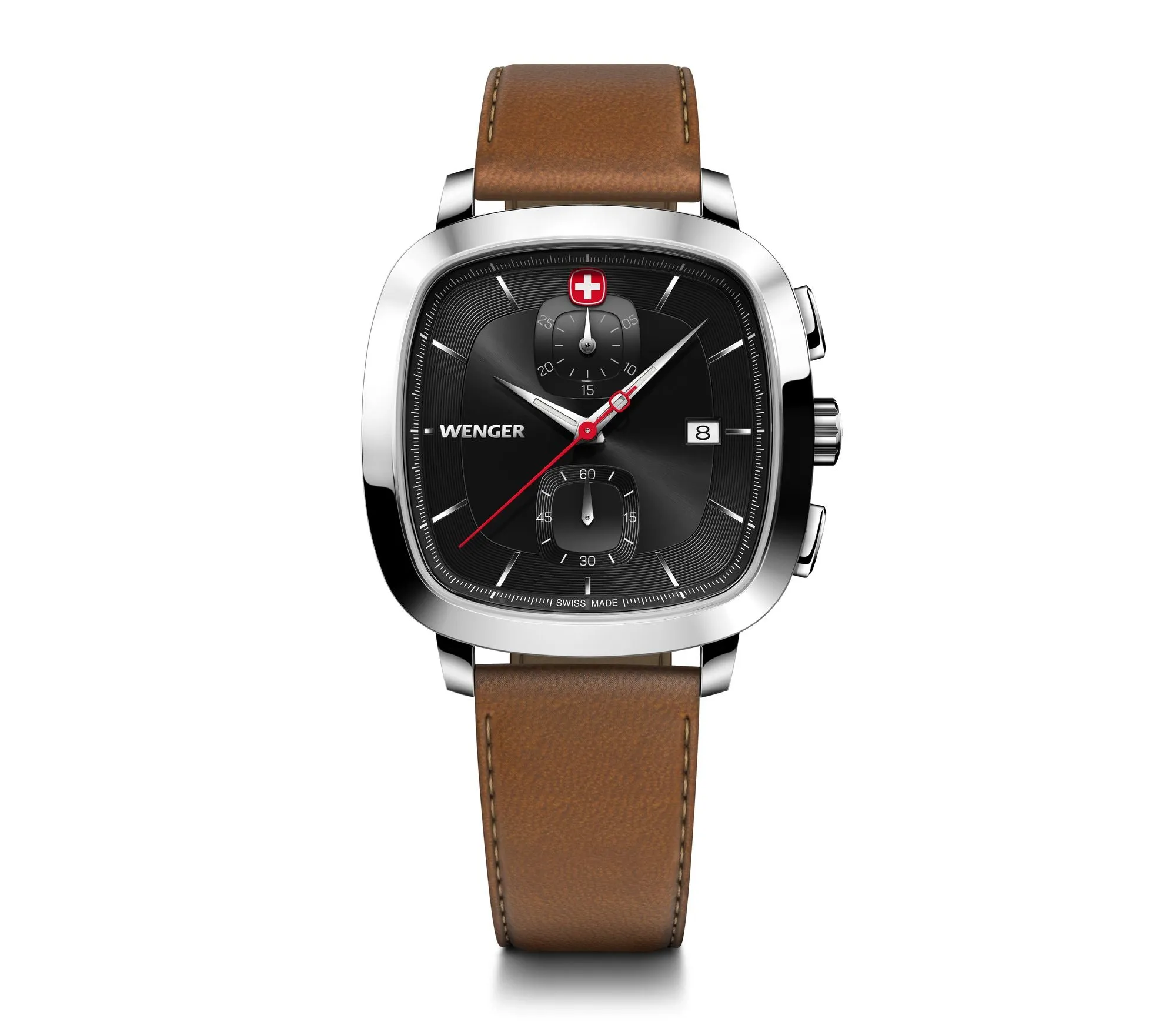 Wenger Vintage Classic Chrono 39.5mm Black Dial Leather Watch 01.1933.102