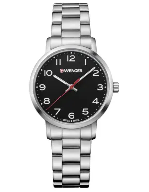 Wenger Womens Avenue Watch - Black Dial - Stainless Steel - Bracelet - 100m
