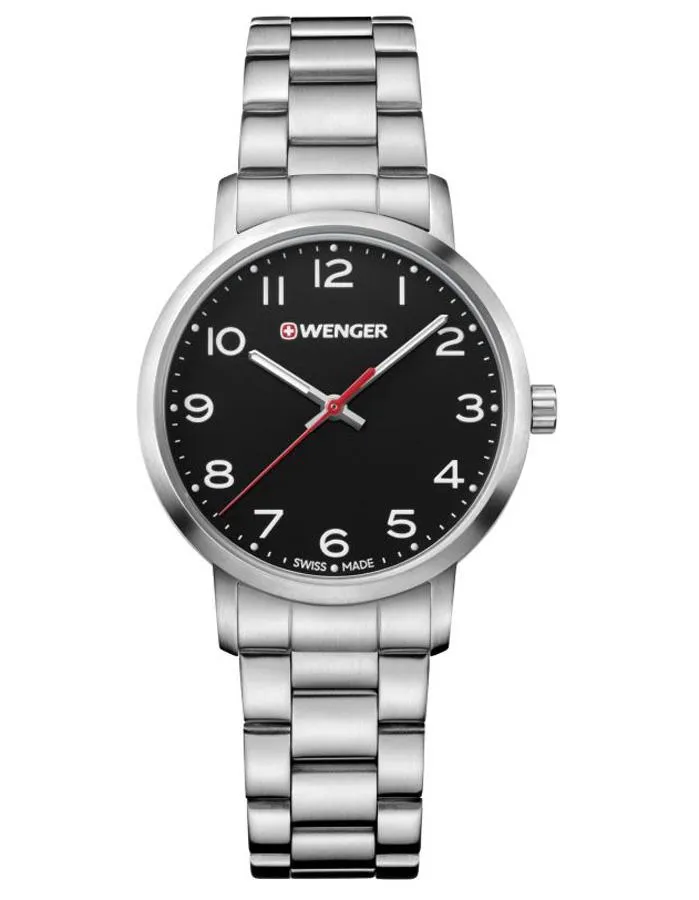Wenger Womens Avenue Watch - Black Dial - Stainless Steel - Bracelet - 100m