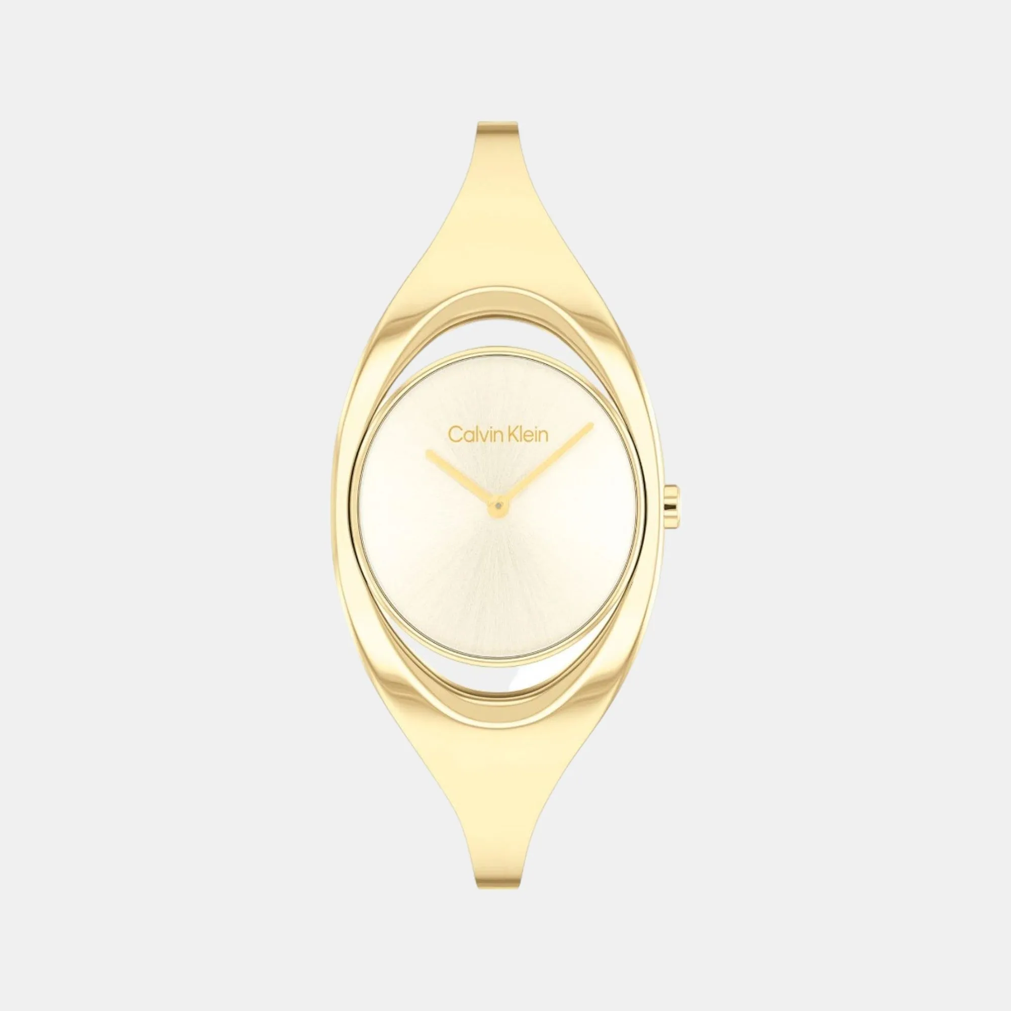 Women Quartz Analog Champagne Dial Stainless Steel Watch 25200391