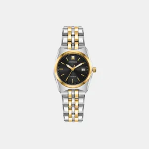 Women Quartz Black Dial Analog Stainless Steel Watch EW2299-50E