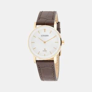 Women Quartz White Dial Analog Leather Watch EQ9063-04D
