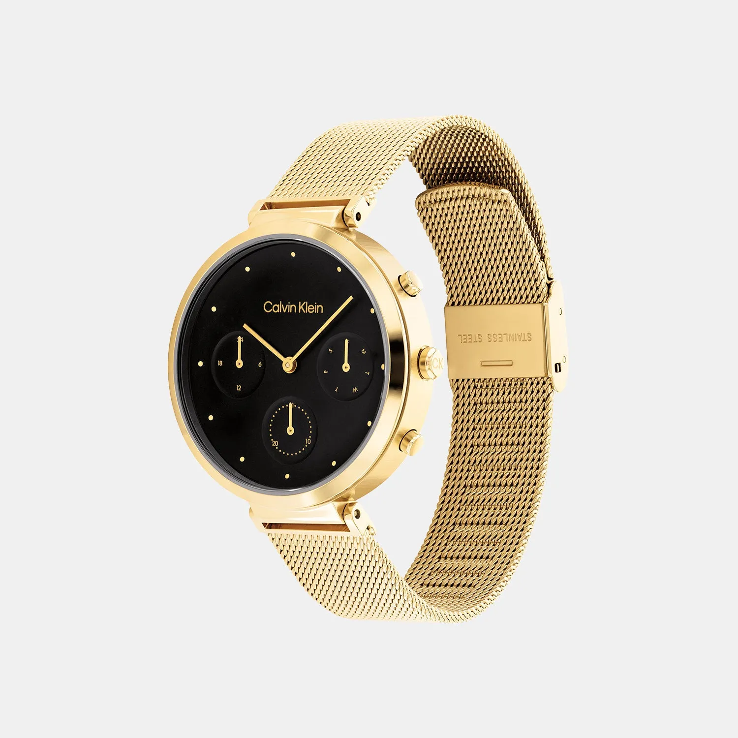 Women's Black Chronograph Mesh Watch 25200287