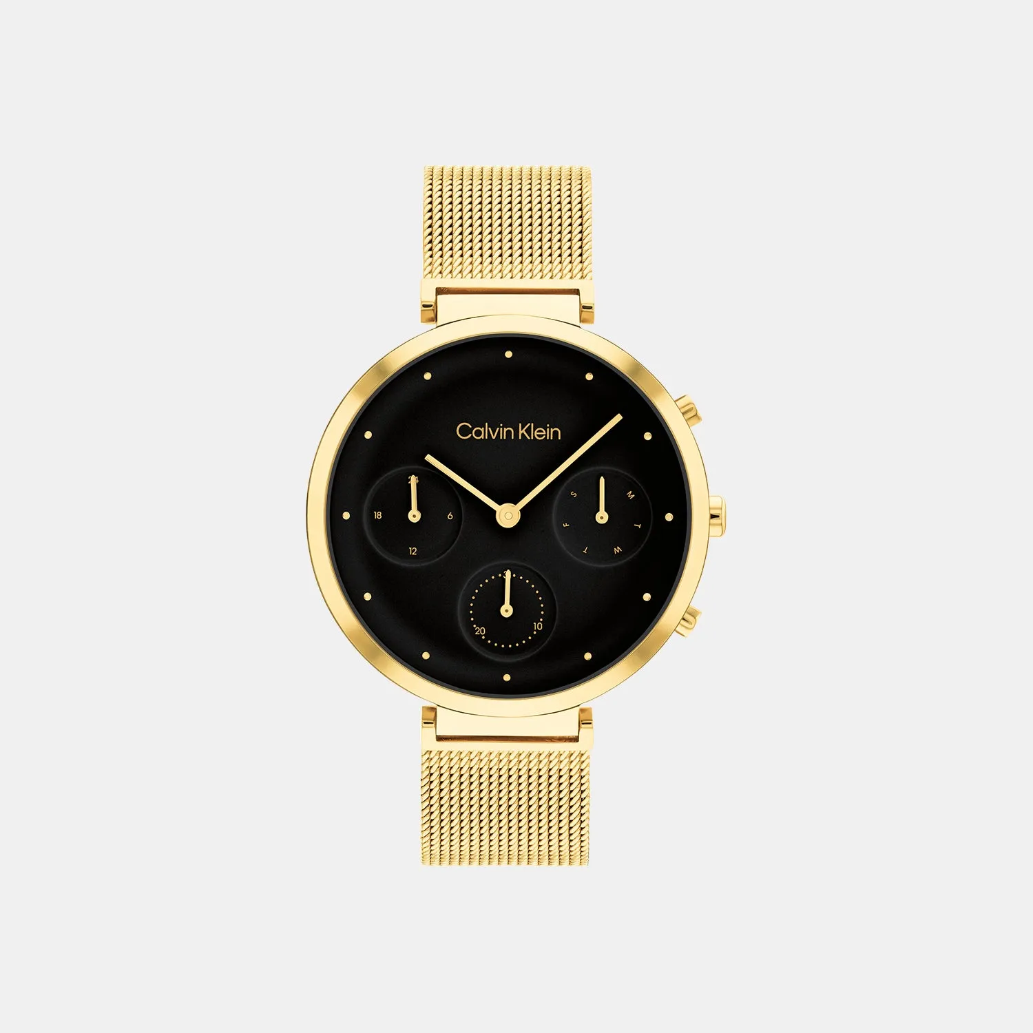 Women's Black Chronograph Mesh Watch 25200287