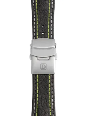 Yellow/White Stitching Leather Strap