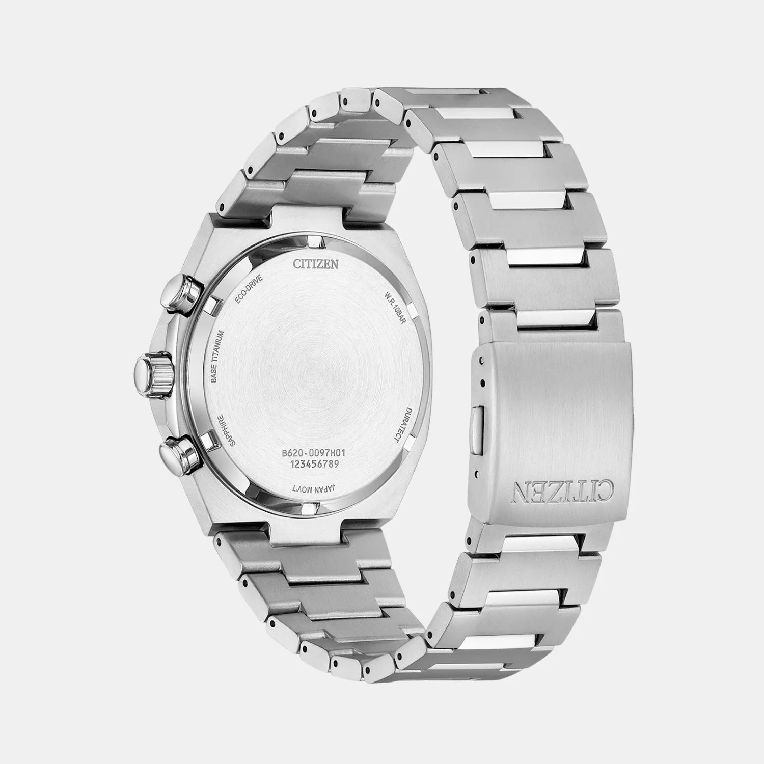 Zenshin Men Eco-Drive Light Blue Dial Chronograph Titanium Watch CA4610-85M